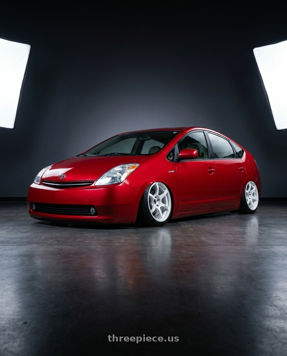 2009 Toyota Prius with Advan Racing RG-4 5x114.3 18x9.0 +35 RACING WHITE METALLIC & RING wheels