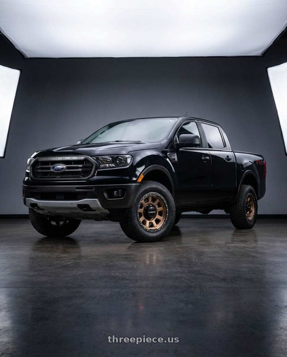 2021 Ford Ranger XL with Vision Off-Road 350 Ojos 6x139.7 17x9+12 Bronze wheels