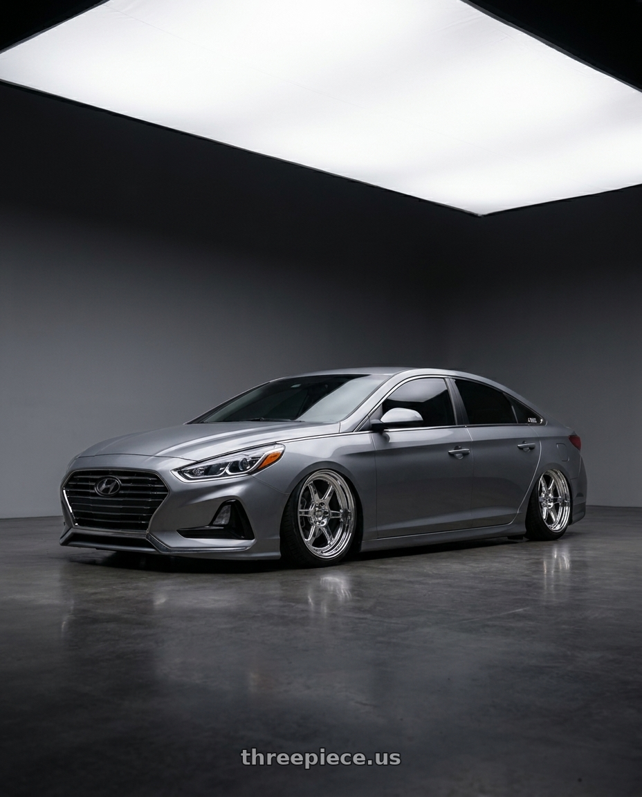 2019 Hyundai Sonata SE with Kansei K14X Roku 5x114.3 18x9.5 22 Chrome wheels