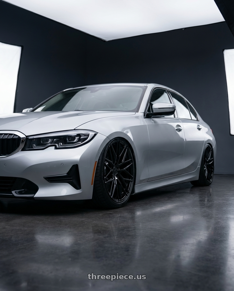 2023 BMW 3 Series G20 with Avant Garde Wheels M520R 5X112 19x9.5 +40 Gloss Black wheels