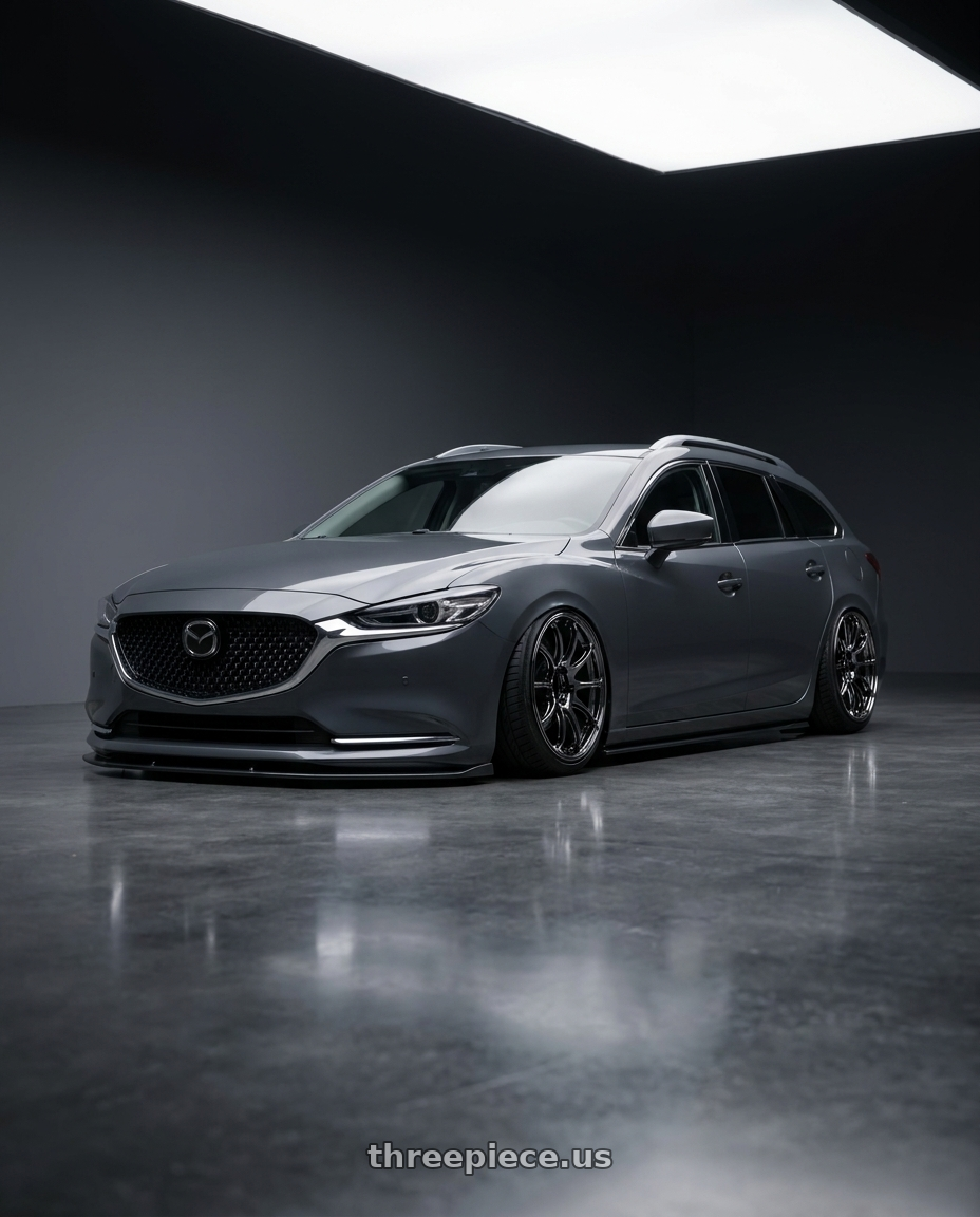 2019 Mazda 6 wagon with Advan Racing RSIII 5x114.3 19x8.5 +45 BLACK CHROME wheels