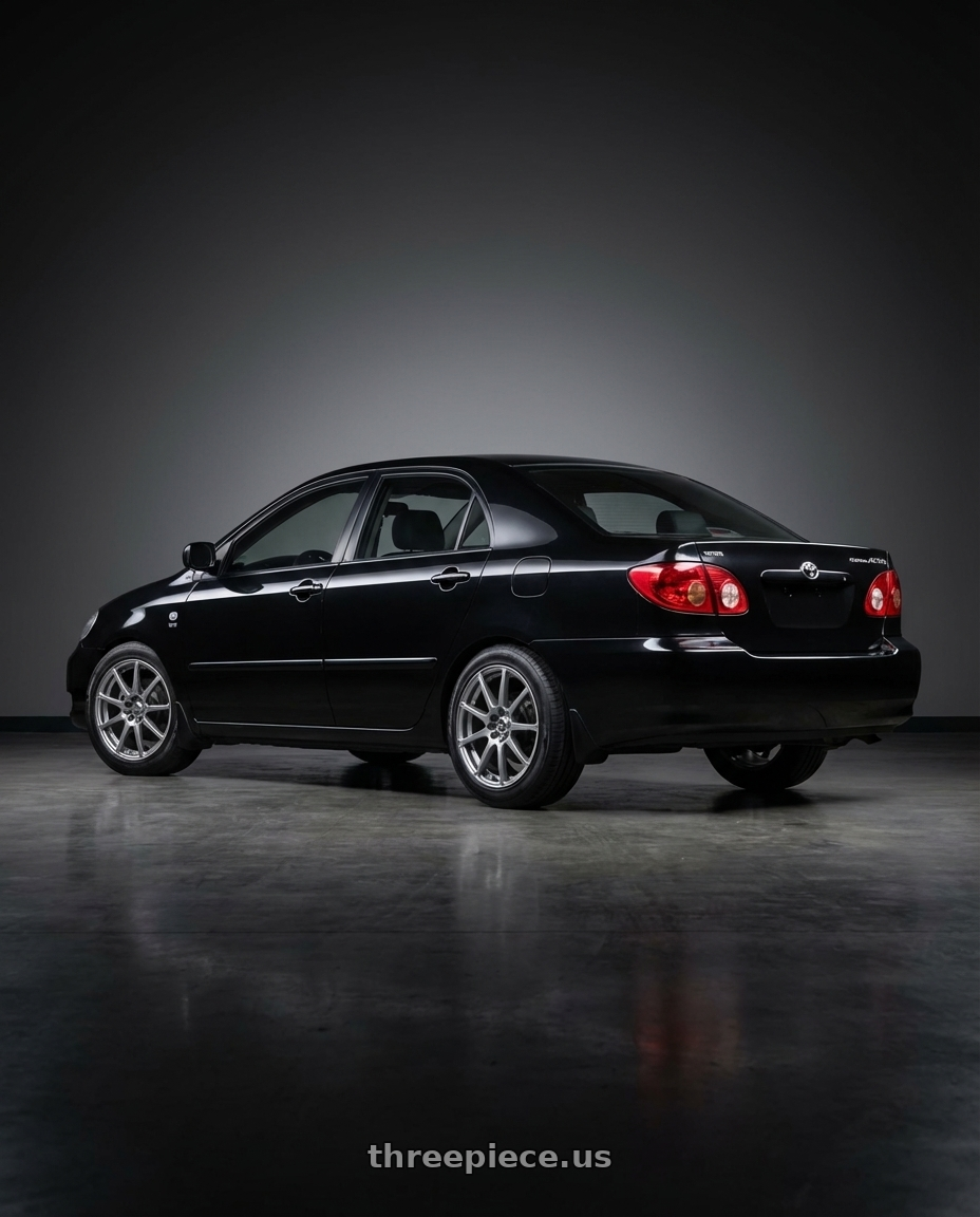 2006 Toyota Corolla Altis 1.6J with Enkei EDR9 4x100/114.3 16x7+45 Silver wheels rear three quarter view meaty tires