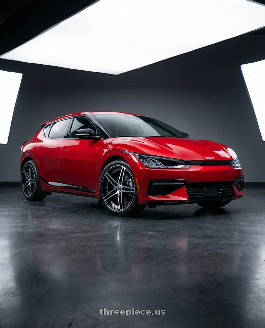 2024 kia ev6 with MARQUEE WHEELS M3258 5x114.3 20x9+35 BLACK / MACHINED wheels