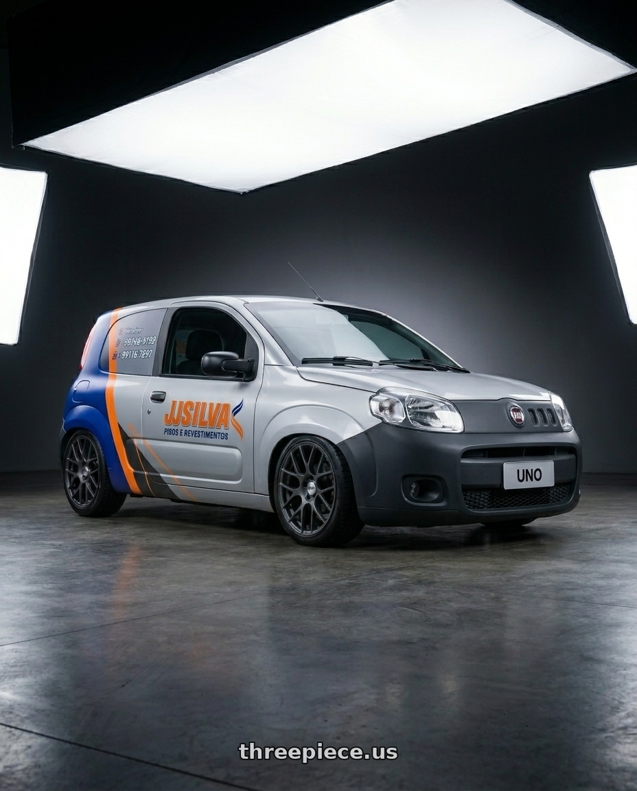 fiat uno 2015 2 portas - adesivado. parachoques cinza escuro with TSW NURBURGRING 5X114.3 17X7.5 +45 MATTE GUNMETAL wheels