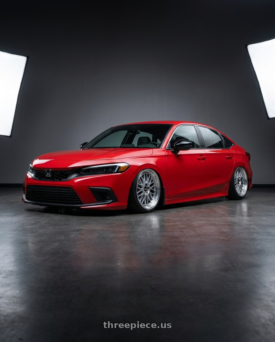 2025 Honda Civic Hybrid Touring with BBS LM 5x114.3 19x8.5+43 Diamond Silver wheels
