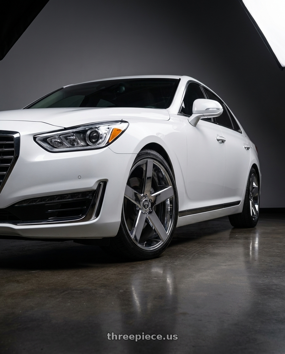 2018 genesis g90 with DUB 1PC S115 BALLER 5X114.3 22X8.5 +38 CHROME PLATED wheels
