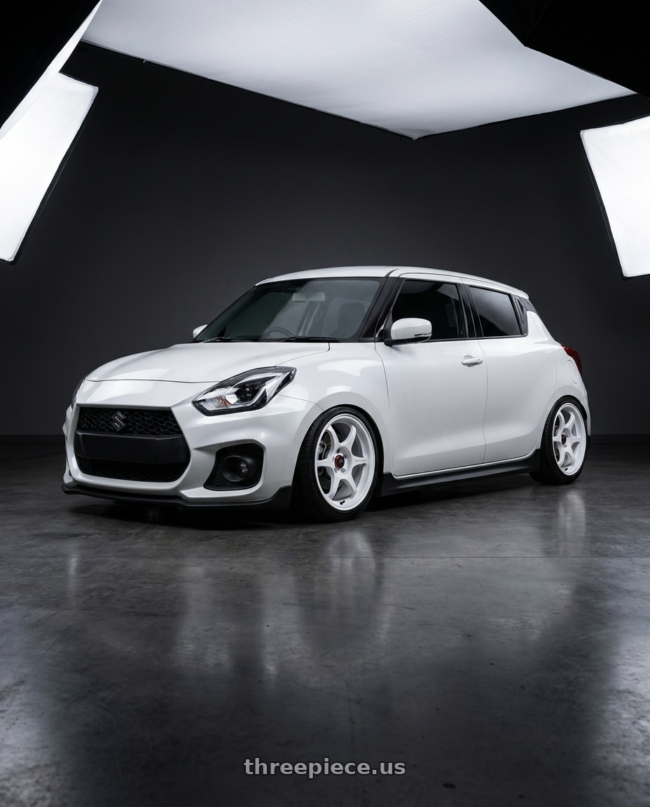 2024 Suzuki Swift Sport with Enkei PF06 5x114.3 16x8+30 White Machined wheels