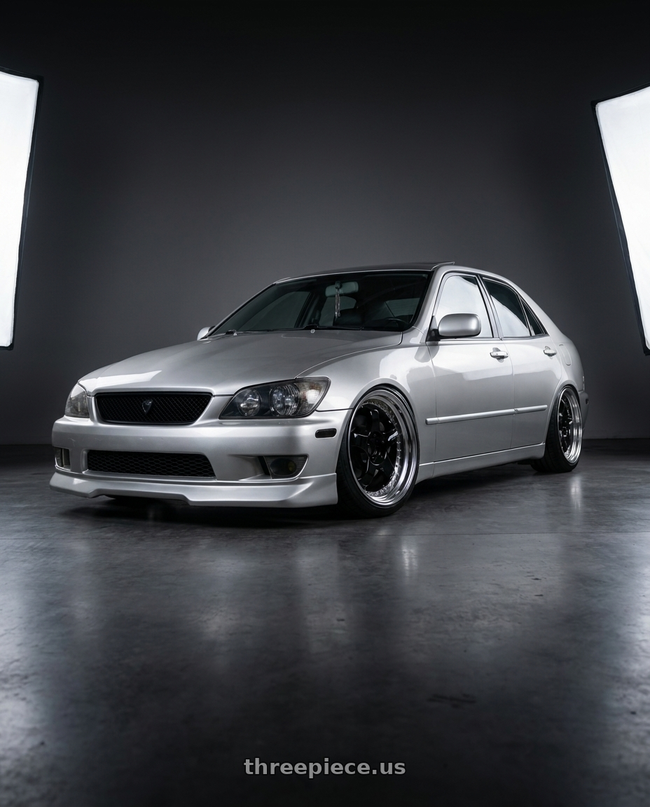 2004 lexus is300 with Work Meister S1 3P 5x114.3 17x8.5+42 W Disk Black wheels