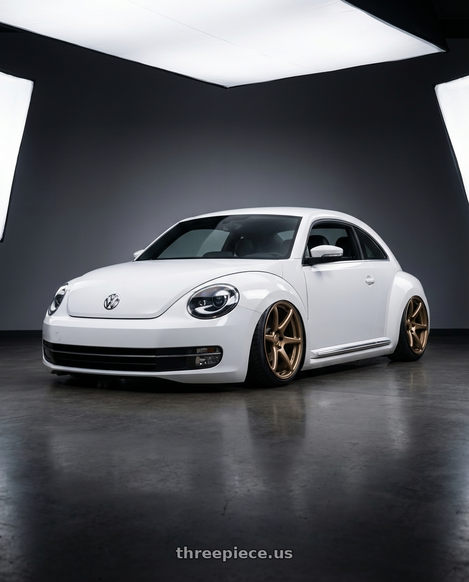 2016 Volkswagen Beetle Turbo with Kansei K11B Tandem 5X112 19x10.5 22 Bronze wheels