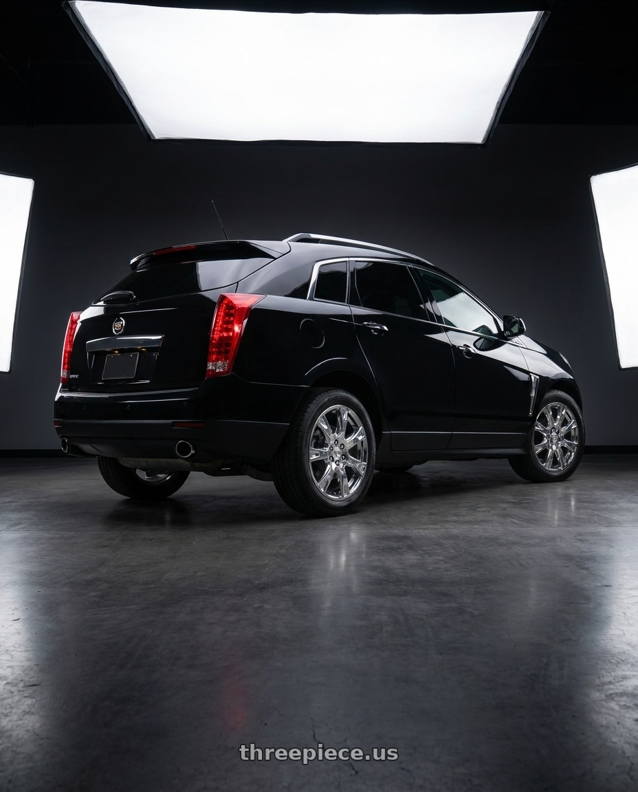 2012 cadillac srx with OE Wheels CA12 6x120 20x8+53 Chrome wheels rear three quarter view square tires