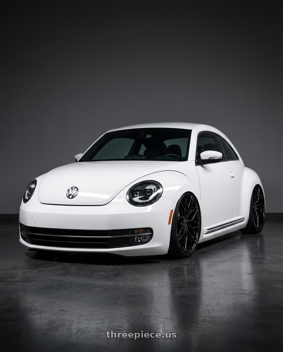 2016 Volkswagen Beetle Turbo with Avant Garde Wheels M520R 5X112 19x9.5 +40 Gloss Black wheels