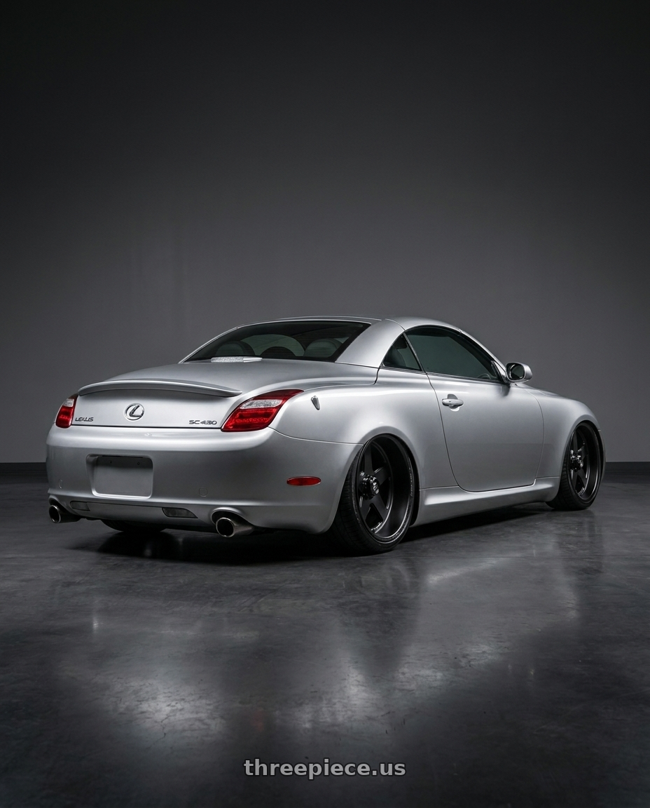 2007 Lexus sc430 with Fuel Mono DD71 FF71 6X139.7 20X9 +1 GLOSS BRUSHED POLISHED wheels rear three quarter view slight stretch tires