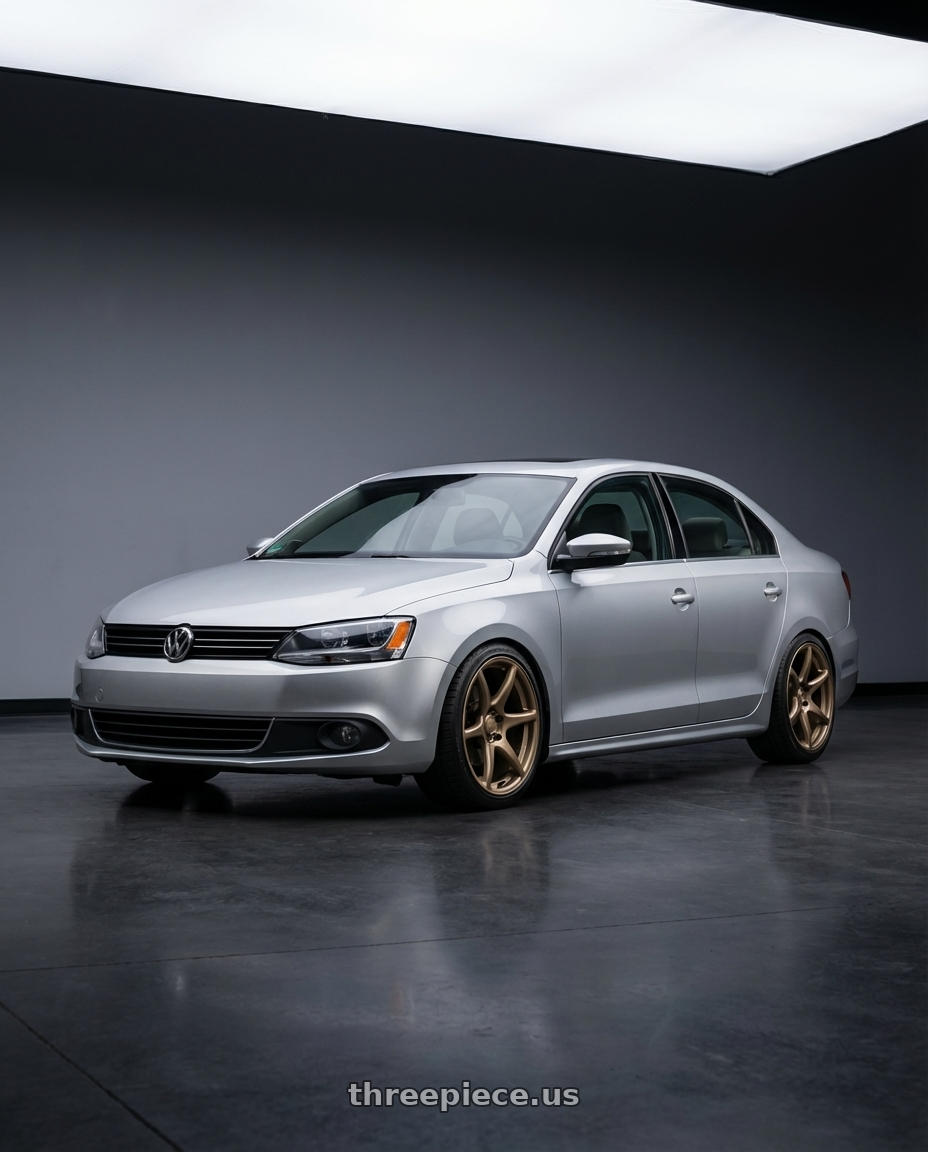 2016 Volkswagen Jetta GLI MK6 with Kansei K11B Tandem 5X112 18x8.5 35 Bronze wheels