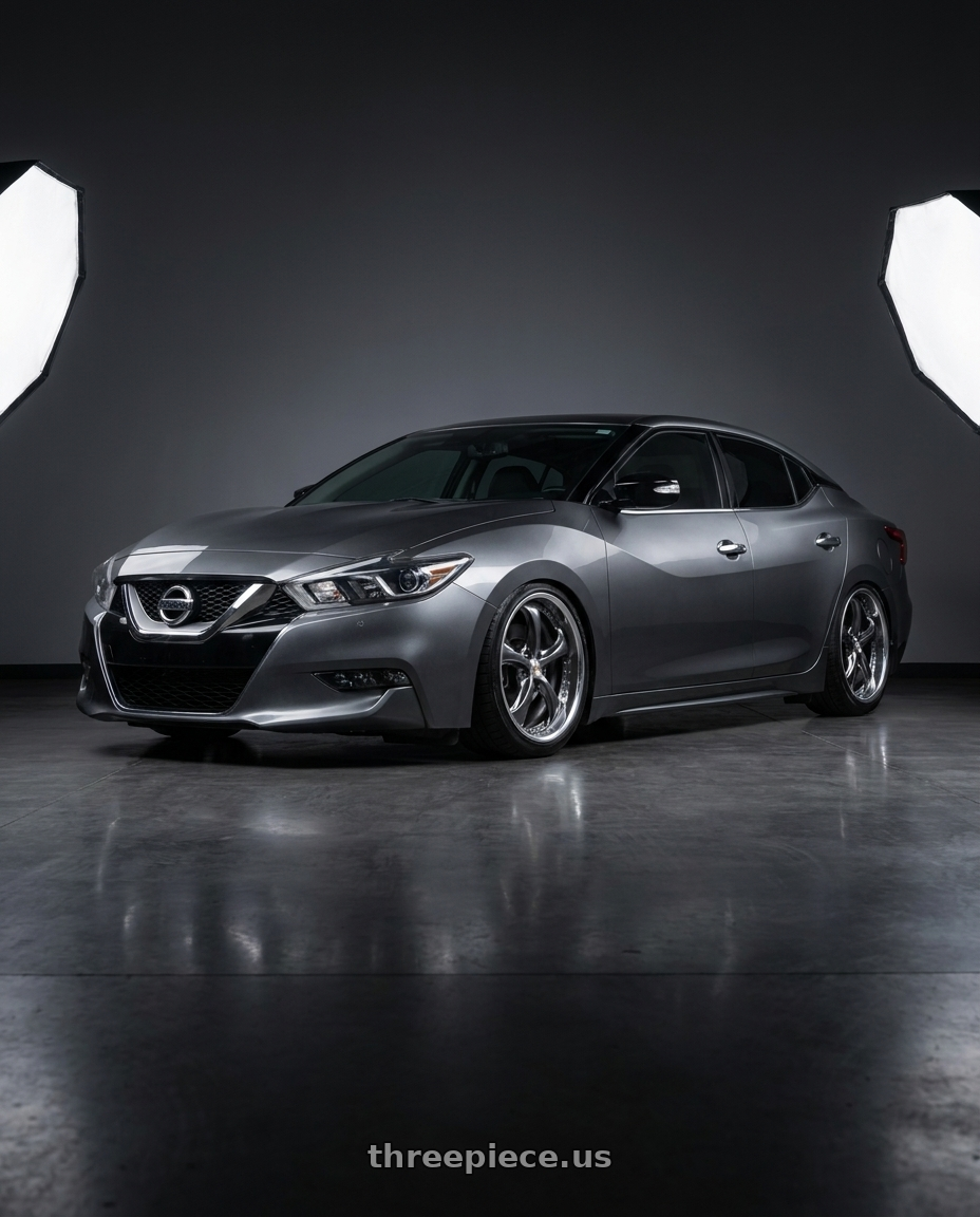 2016 nissan maxima sr gun with Work Wheels VS-KF 5X114.3 19x8+40 Brilliant Silver Black A Disk FULL REVERSE wheels