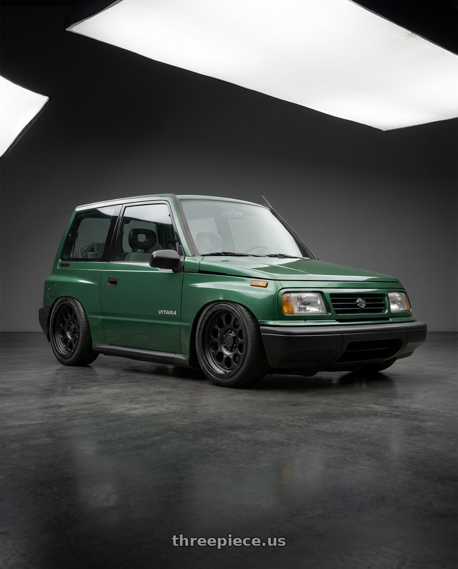 1997 Suzuki vitara with LOCK OFFROAD 50CAL 5x127 17x9 +0 Matte Black W Matte Black Ring wheels