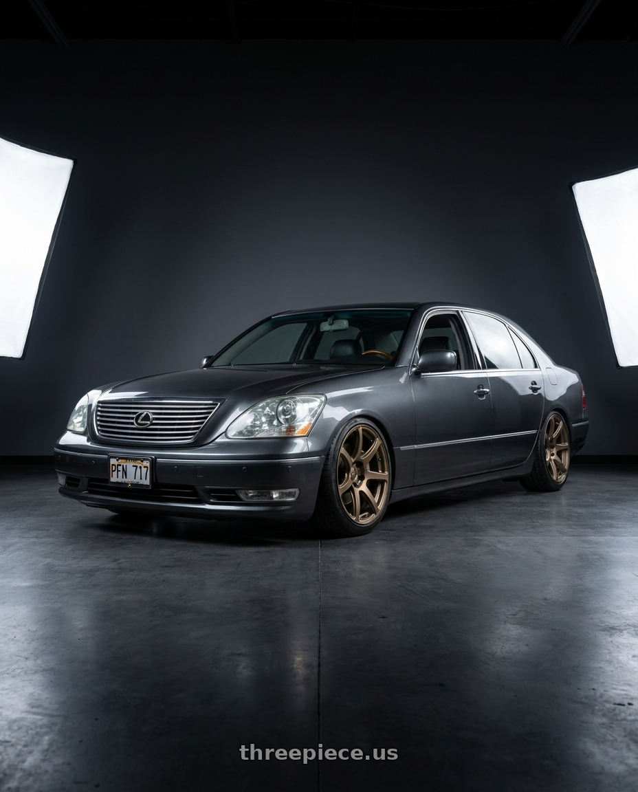 2006 Lexus LS430 with Work Emotion T7r 5x114.3 19x9.5 +38 Matte Bronze wheels