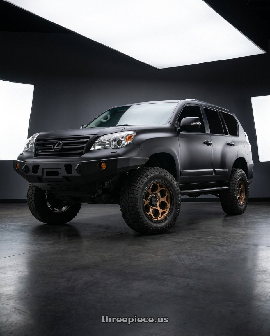 2012 Lexus gx460 with KMC KM541 DIRTY HARRY 6X139.7 20X9 +0 MATTE BRONZE WITH BLACK LIP wheels