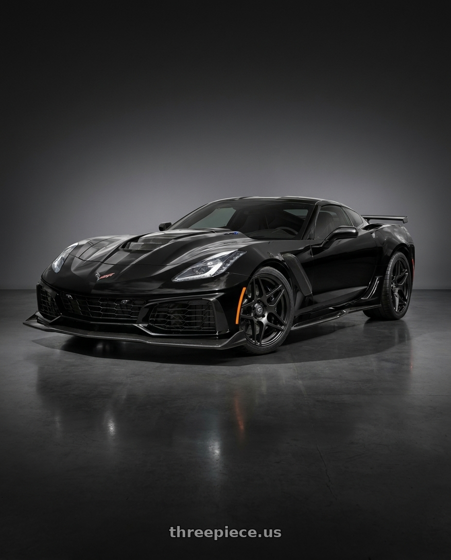2019 Chevrolet Corvette with Forgestar F14 5x120.65 19x10 +30 Satin Black wheels