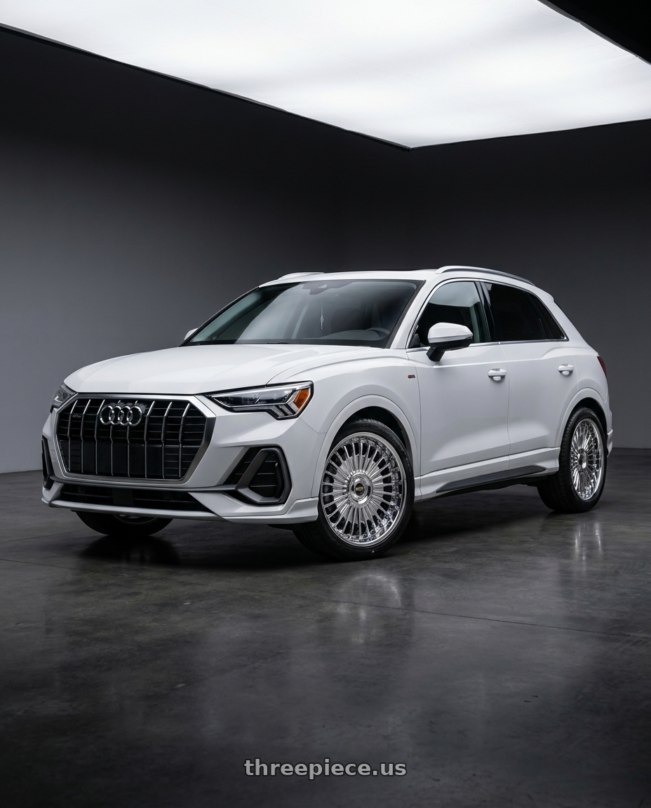 2020 audi q3  with Work Emitz 5x112 Chrome 20x8.5 +45 wheels