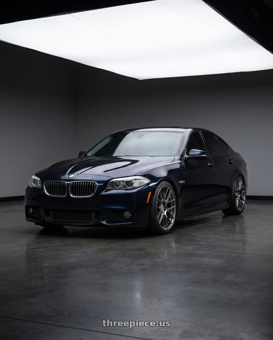 2015 BMW 535i xdrive Carbon with Aodhan AH-X 5x120 18x9.5+35 Hyper Black wheels