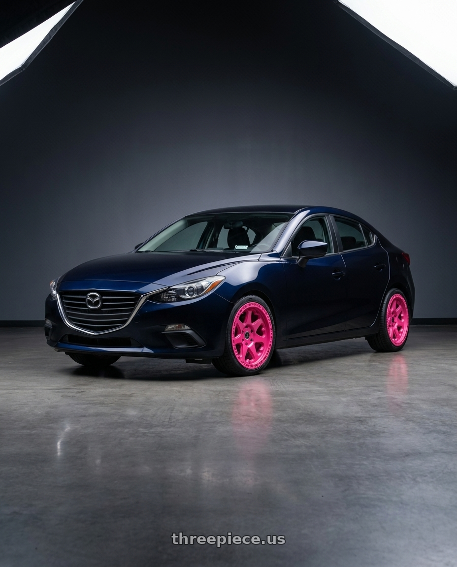 2017 mazda 3 sedan with HERITAGE WHEEL KOKORO-OR 6x139.7 20x9 +18 PINK wheels