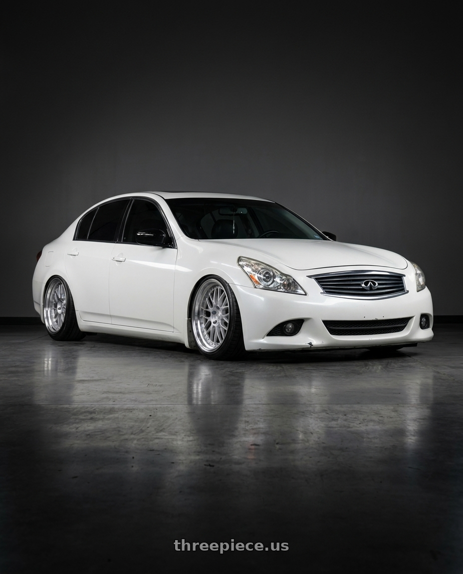 2013 infiniti g37 base with Aodhan AH02 5x114.3 19x9.5+22 Silver w/ Machined Lip wheels