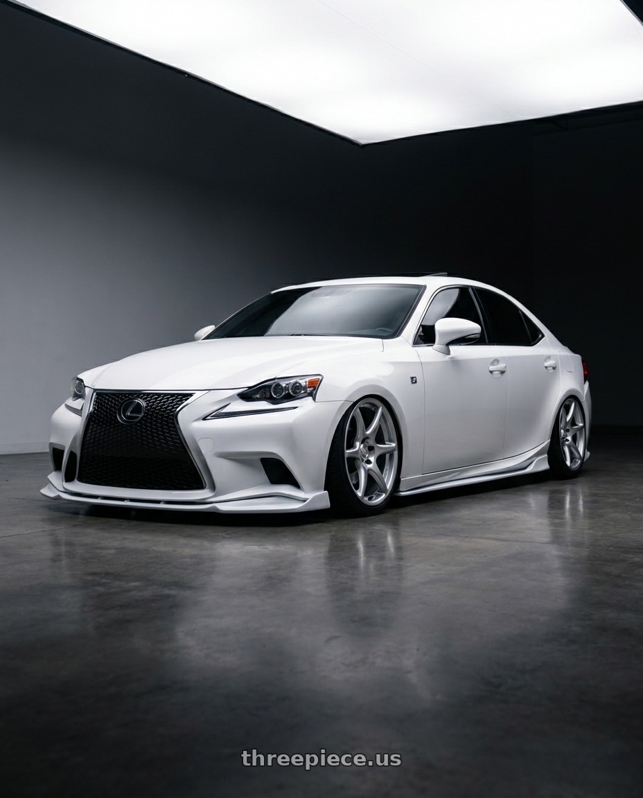 2016 Lexus is 350 f with Kansei K11S Tandem 5x114.3 18x9 12 Hyper Silver wheels