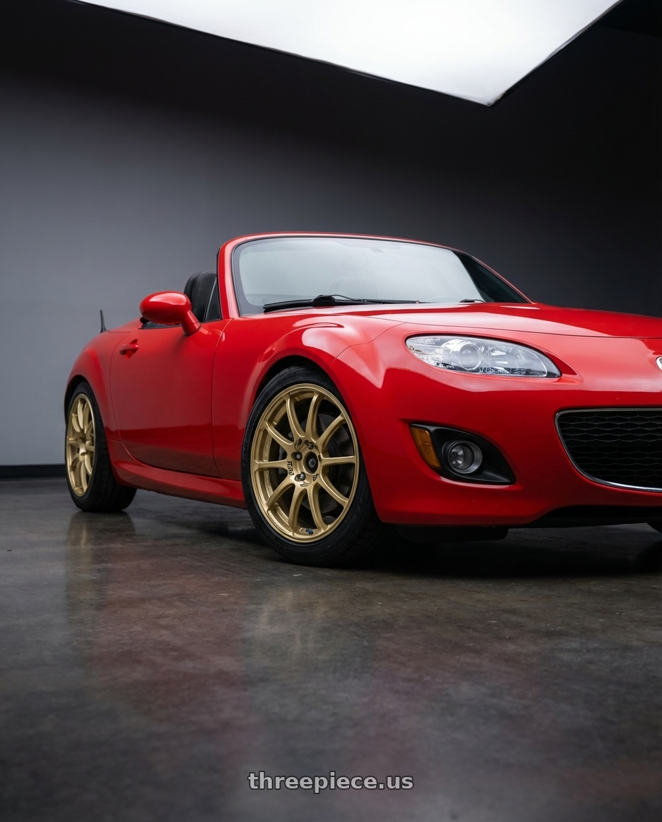 2012 Mazda MX-5 Miata NC with Advan RCIII 5x114.3 17x8+38 Gold wheels