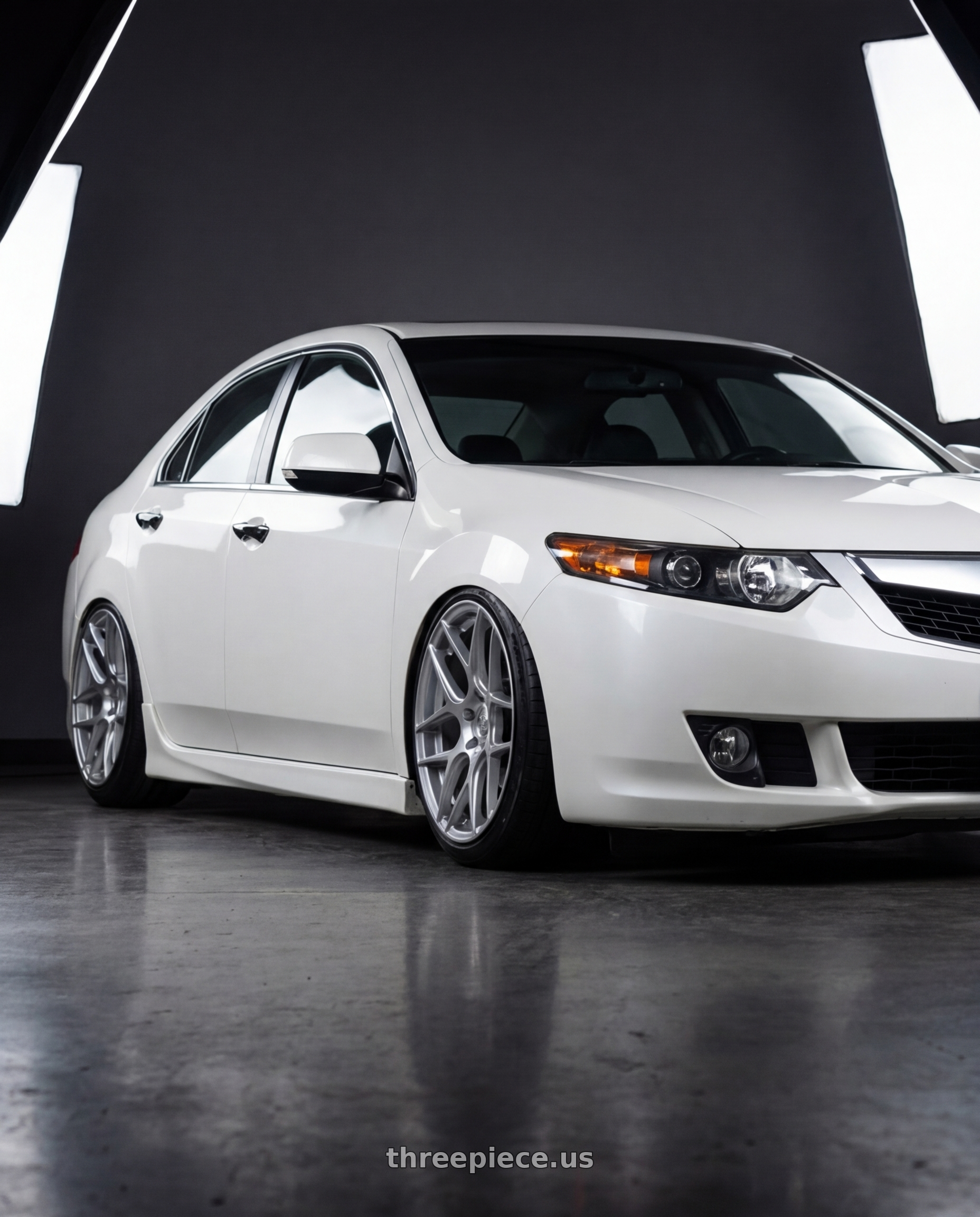 2013 Acura TSX with Aodhan AFF2 5x114.3 19x9.5+35 Gloss Silver Machined Face wheels