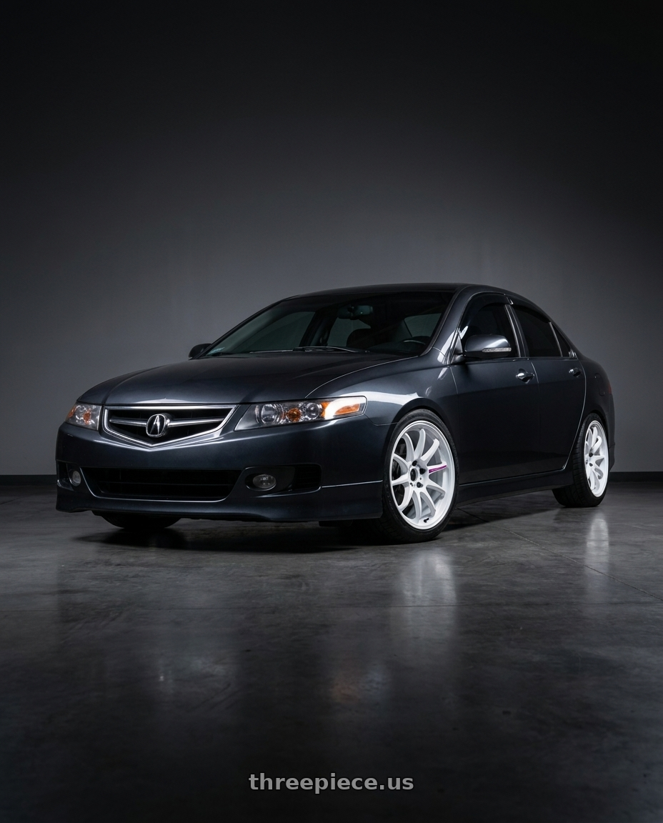 2005 Acura tsx with Work Emotion Zr10 5x114.3 17x8 +47 Azure White wheels