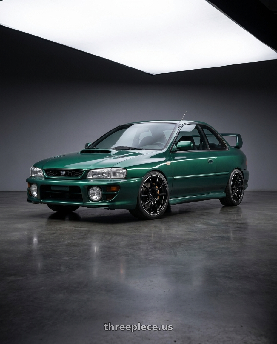 1998 impreza 2.5rs with Advan Racing RZII 5x100 16x7.0 +48 RACING GLOSS BLACK & RING wheels