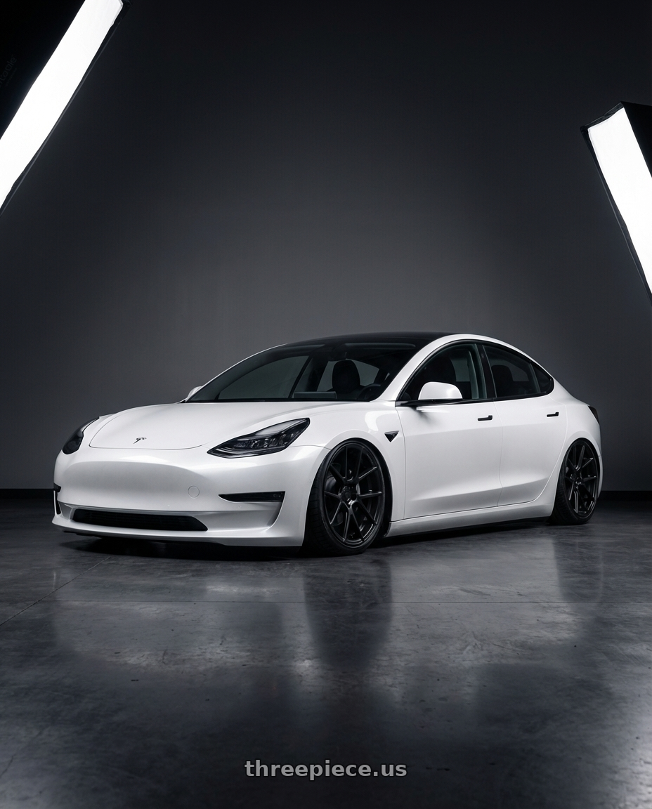 2023 Tesla Model 3 with Avant Garde Wheels M510 5X114.3 19x9.5 +40 Matte Black wheels