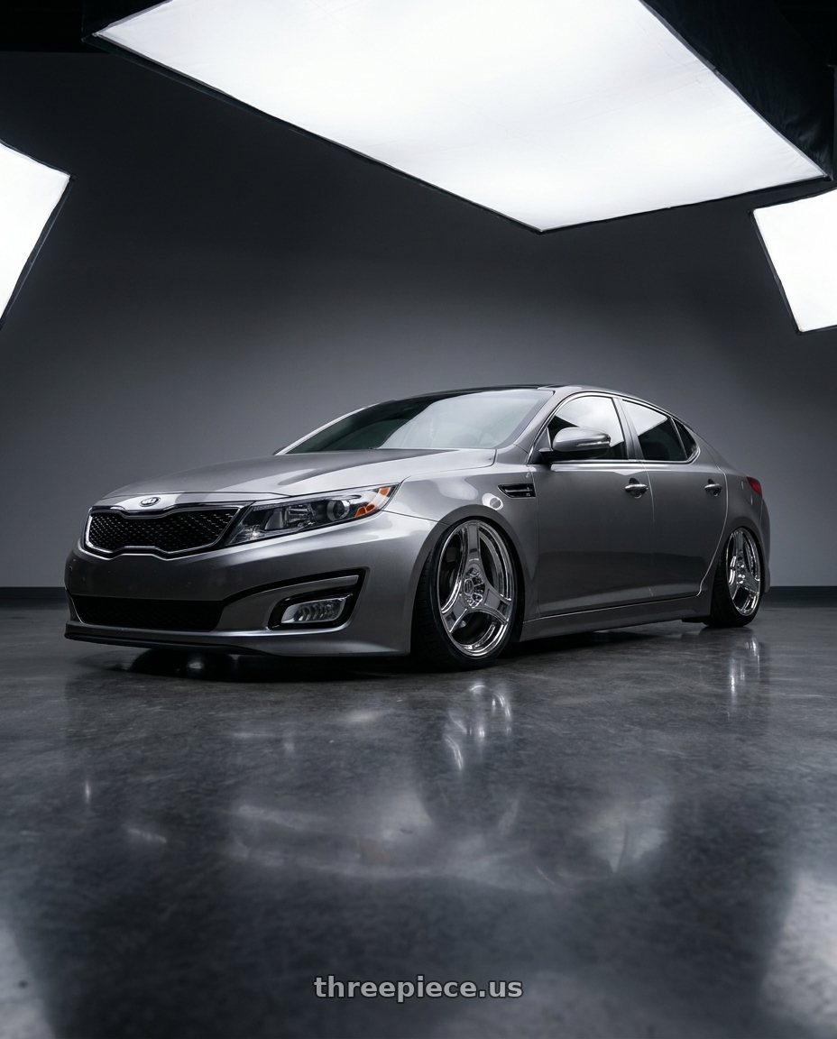 2013 Kia optima with HERITAGE WHEEL BUSHIDO MONOC 5x114.3 18x8.5 +35 CHROME wheels