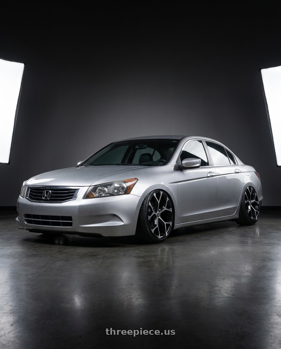 2010 Honda accord with Xcess 5 Flake 5x108 18x8.5 +35 Gloss Black Machined wheels