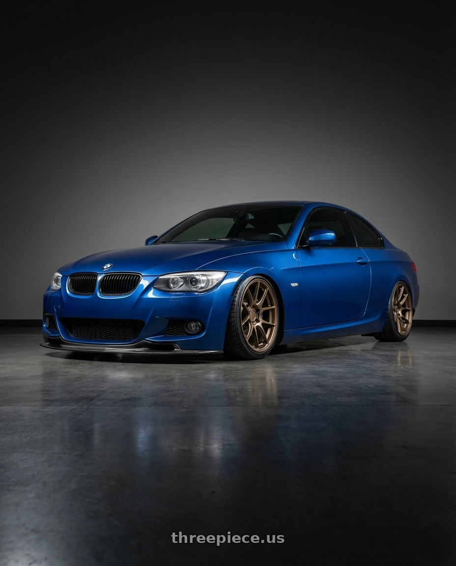 2011 BMW 335I Coupe Le Mans Blue with Aodhan AFF2 5x114.3 19x8.5+35 Matte Bronze wheels