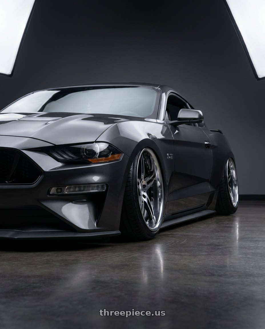 2018 Ford Mustang GT with DURANDAL DD5.2 BLACK POLISHED 5x100 19x10.5 +85MM wheels