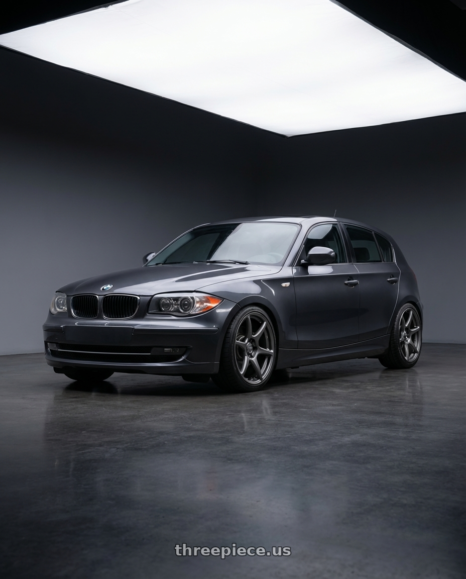 2012 BMW 1 Series E82 with Kansei K11G Tandem 5X120 18x10.5 12 Gunmetal wheels