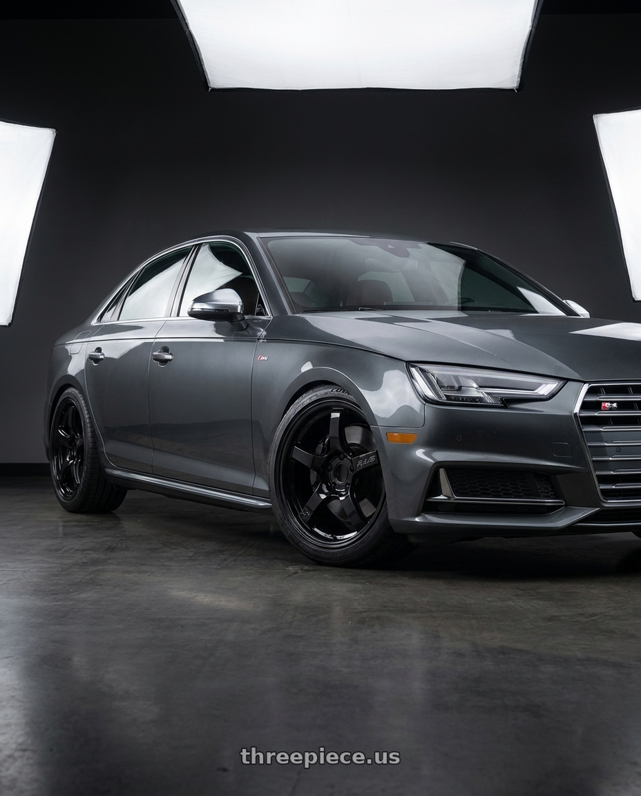 2015 Audi S4 B8.5 with Gram Lights 57CR 5x112 19x10.5+22 Glossy Black wheels
