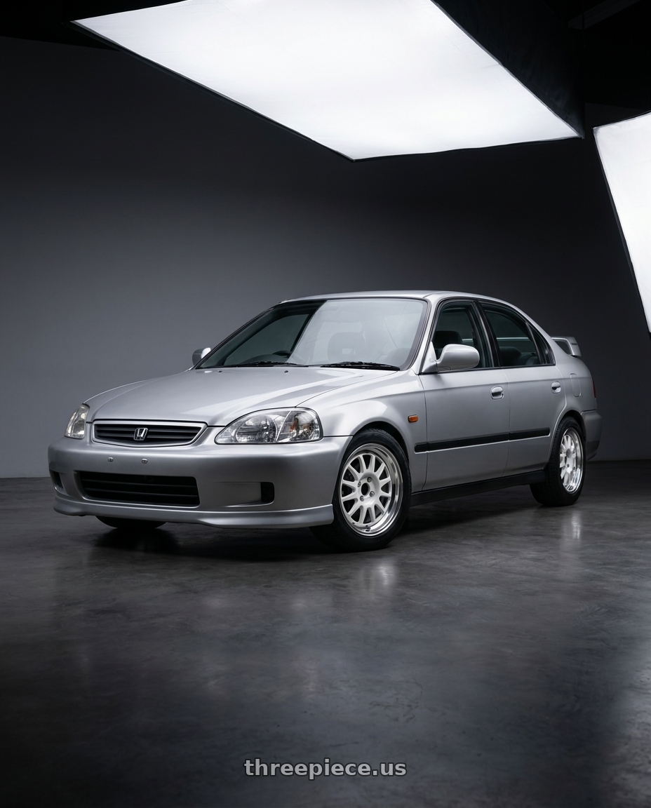 1999 honda civic with WedsSport Racing 2-Piece 4x100 15x7.0+38 White wheels