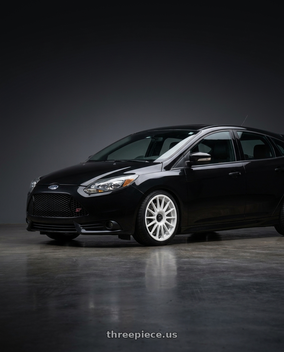 2013 focus st black with fifteen52 PODIUM 5x100 / 5x114.3 17x7.5 +40 RALLY WHITE (GLOSS WHITE) wheels