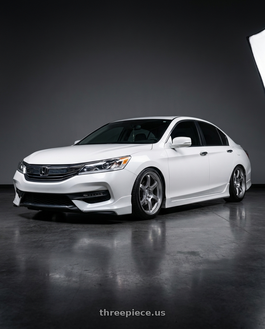 2016 Honda accord with Gram Lights 57DR 4x100 15x8+35 Grace Silver wheels