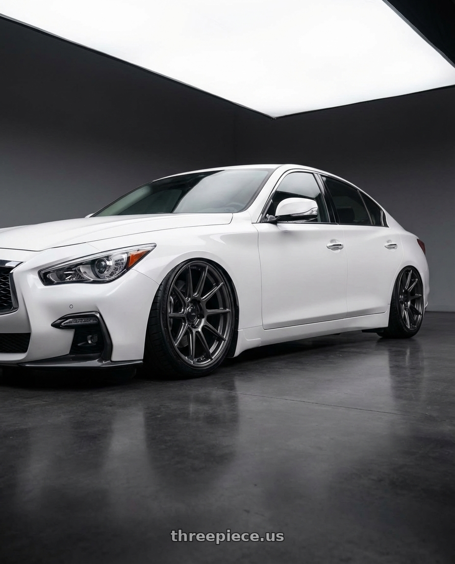 2020 Infiniti Q50 with Konig Ampliform 5x114.3 20x9.5+25 Dark Metallic Graphite wheels