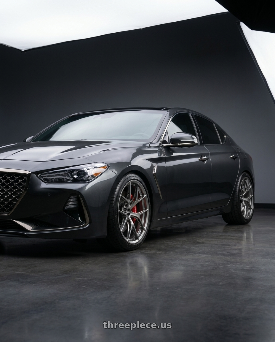 2019 Genesis G70 with BBS FI-R Evo CL 21x12.0+70 Platinum Silver wheels