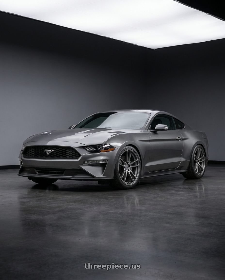 2021 Ford Mustang GT with American Racing AR941 MACH FIVE 5X114.3 20X10 +35 GRAPHITE wheels
