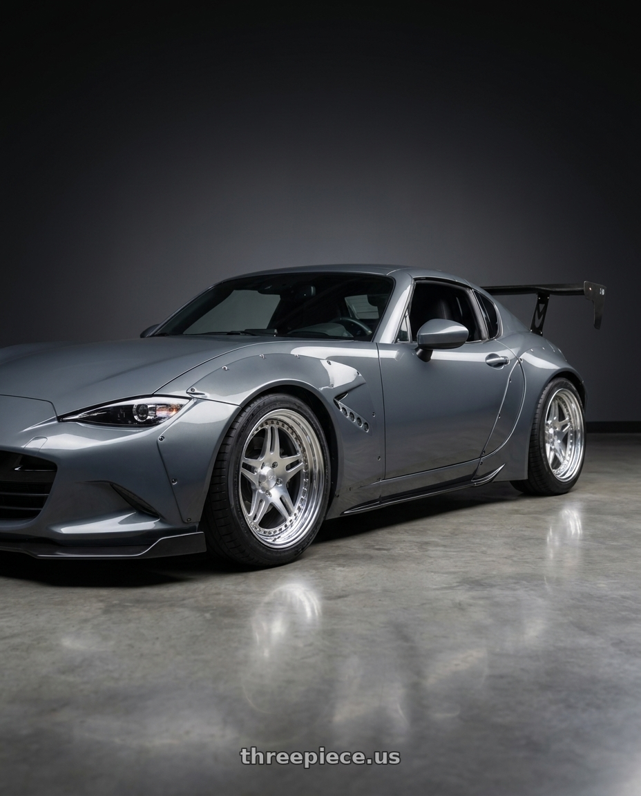 2023 Mazda miata with CCW SA52 4x100 17x9 +76 Polished wheels