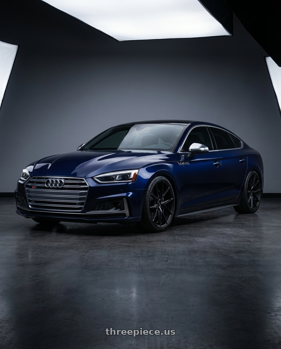 2014 Audi S5 B8 with Niche 1PC M117 MISANO 5X112 19X8.5 +34 MATTE BLACK wheels