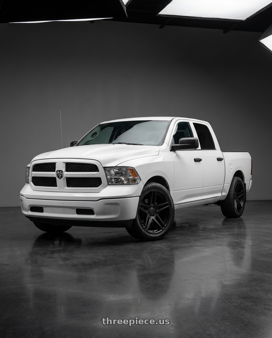 2016 Ram 1500 with Black Rhino SAFARI 5X139.7 22X10 +20 MATTE BLACK wheels
