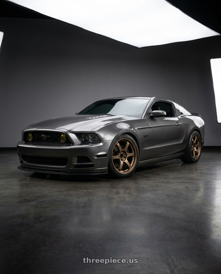 2014 Ford Mustang GT with Gram Lights 57DR 5x114.3 19x9.5+35 Bronze II wheels