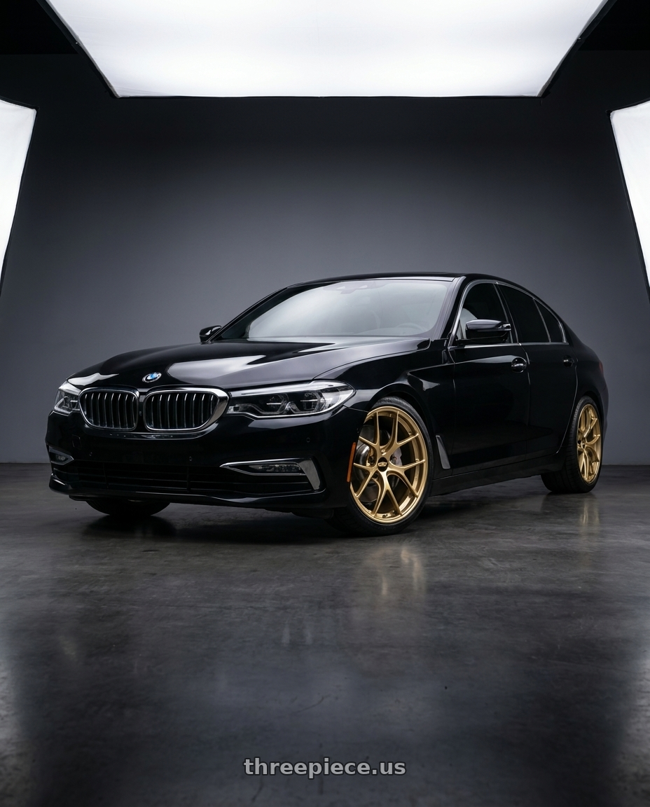 2019 bmw 5 series  with BBS RI-D 5x112 21x10.5 +10 Diamond Gold wheels