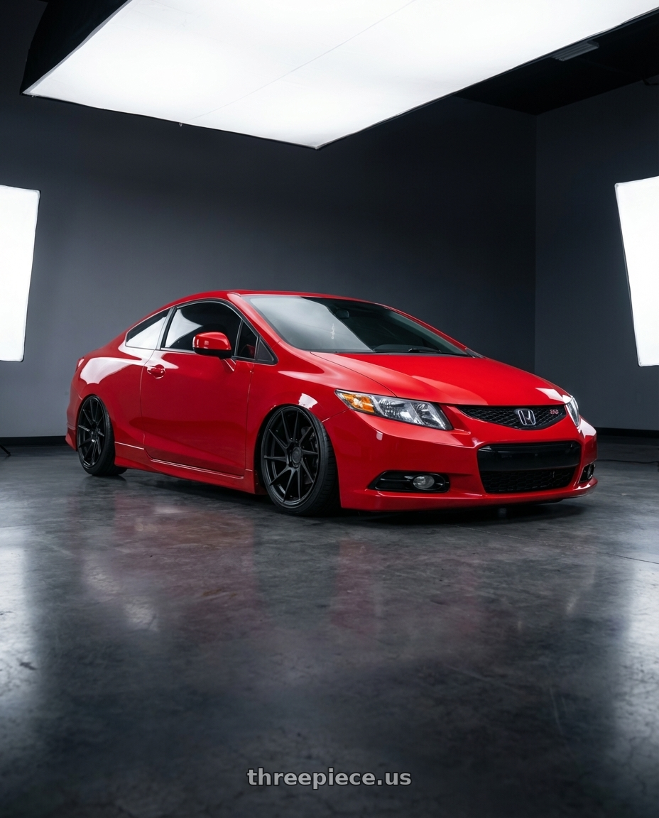 2011 Honda Civic Si with Aodhan AH09 5x114.3 18x9.5 +35 Matte Black wheels